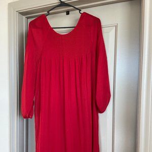 Hot Red Rouched Dress